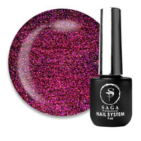 Зображення  Гель-лак Saga Wild Cat №04 рожево-малиновий із золотом, 9 мл, Об'єм (мл, г): 9, Колір: 04