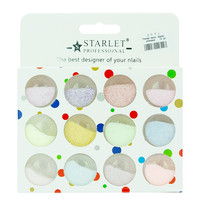 Зображення  Гліттер - пісок для декору нігтів Starlet Professional, 12 кольорів