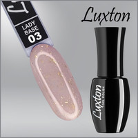 Изображение  Камуфлирующая база LUXTON Lady Base №003 молочный с розовым шиммером и золотистой поталью, 10 мл, Объем (мл, г): 10, Цвет: 003