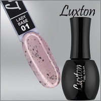 Изображение  Камуфлирующая база LUXTON Lady Base №001 молочный с розовым шиммером и черной поталью, 15 мл, Объем (мл, г): 15, Цвет: 001