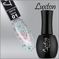 Изображение  Камуфлирующая база LUXTON Onyx Base №001 серая с красно-серой поталью, 15 мл, Объем (мл, г): 15, Цвет: 001