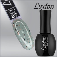 Изображение  Камуфлирующая база LUXTON Onyx Base №007 светлая серая с черными хлопьями и персиковой поталью, 15 мл, Объем (мл, г): 15, Цвет: 007