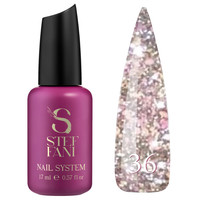 Зображення  База камуфлююча для гель-лаку Steffani Cover Base №36 світловідбиваючий сріблясто-рожевий блискучий мікс на прозорій основі, 17 мл, Об'єм (мл, г): 17, Колір: 36