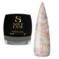 Изображение  База камуфлирующая для гель-лака Steffani Cover Base №21 молочный с цветной талью, 30 мл, Объем (мл, г): 30, Цвет: 21