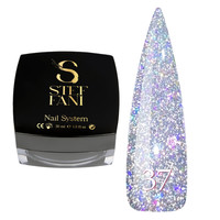 Изображение  База камуфлирующая для гель-лака Steffani Cover Base №37 микс розовых блесток и серебристого шимера на прозрачной основе, 30 мл, Объем (мл, г): 30, Цвет: 37