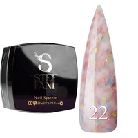 Зображення  База камуфлююча для гель-лаку Steffani Cover Base №22 рожево-молочний з кольоровою поталлю, 50 мл, Об'єм (мл, г): 50, Колір: 22