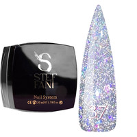 Изображение  База камуфлирующая для гель-лака Steffani Cover Base №37 микс розовых блесток и серебристого шимера на прозрачной основе, 50 мл, Объем (мл, г): 50, Цвет: 37