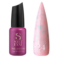 Изображение  База камуфлирующая для гель-лака Steffani Cover Base №24 розовый кисель с конфетти и стружкой, 9 мл, Объем (мл, г): 9, Цвет: 24