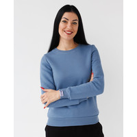 Изображение  Медицинский утепленный свитшот женский Аляска голубой-серый р. S, "БЕЛЫЙ ХАЛАТ" 364-458-842, Размер: S, Цвет: голубой-серый