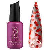 Изображение  Топ для гель-лака Steffani Top Heart Red, 17 мл, Объем (мл, г): 17, Цвет: Red