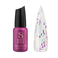 Изображение  Топ для гель-лака без липкого слоя Steffani Top Salute №01 серебристая, салатовая, фиолетовая, розовая стружка , 9 мл, Объем (мл, г): 9, Цвет: 01