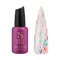 Изображение  Топ для гель-лака без липкого слоя Steffani Top Salute №03 оранжевая, голубая, серебристая, розовая стружка, 17 мл, Объем (мл, г): 17, Цвет: 03