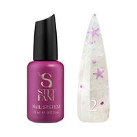 Изображение  Топ для гель-лака без липкого слоя Steffani Top Star №02 с сиренево-серебристым фольгированным декором, 17 мл, Объем (мл, г): 17, Цвет: 02