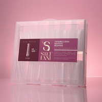 Зображення  Верхні форми для нарощування нігтів Steffani PIPE, труба, з розміткою, прозорі 120 шт