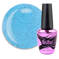 Изображение  Полигель для ногтей Elise Braun Polygel №10 голубой с блестками, 15 мл  