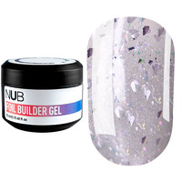 Зображення  Біллдер-гель для моделювання нігтів напівпрозорий з поталлю NUB Foil Builder Gel №04, 12 мл, Об'єм (мл, г): 12, Колір: 04