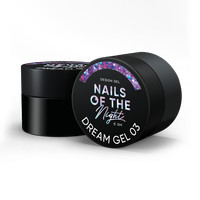Зображення  Nails Of The Night Dream gel 03 - дизайн гель з неймовірними шестигранниками різного розміру та глітеру для нігтів, 5 г, Об'єм (мл, г): 5, Колір: 03