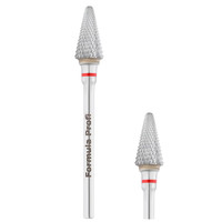 Зображення  Фреза твердосплавна Formula Profi 100-1007 конус закруглений червона діаметр 6 мм / робоча частина 13 мм