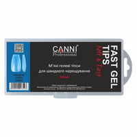 Зображення  Гелеві тіпси для швидкого нарощування CANNI Medium Coffin матові, 240 шт