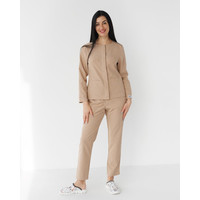 Изображение  Медицинский костюм женский Жаклин песочный (Вискоза «Элит») р. 54, "БЕЛЫЙ ХАЛАТ" 440-323-920, Размер: 54, Цвет: песочный