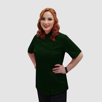 Зображення  Кітель жіночий короткий рукав темно-зелений р. XL Nibano 4100.BG.XL, Розмір: XL, Цвет: темно-зелений