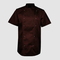 Изображение  Китель унисекс короткий рукав коричневый р. XS Nibano 4102.BR.XS, Размер: XS, Цвет: коричневый