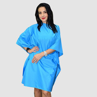 Зображення  Накидка перукарська блакитна (Липучка) водостійка Nibano 4900.LB-0