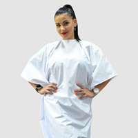 Зображення  Накидка перукарська біла (Липучка) водостійка Nibano 4900.WH