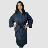 Зображення  Захисний халат-кімоно темно-синій водостійкий р. XL-2XL Nibano 4904.DGXL2XL-dblue, Розмір: XL-2XL, Цвет: темно синій