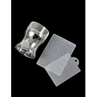 Зображення  Силіконовий круглий стемпінг-штамп хром для дизайну нігтів, 4 см. Срібло CT:N7