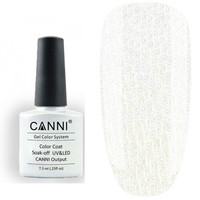 Зображення  Гель-лак для нігтів CANNI 7.3 мл № 220 біле срібло з голографічним блиском, Об'єм (мл, г): 7.3, Колір: 220