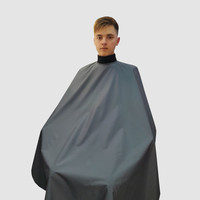 Зображення  Накидка перукарська темно-сіра (Кнопки) водостійка Nibano 4901.DG-0