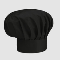 Зображення  Дитяча шапка шеф-кухаря чорна Nibano 6610.BL-0, Цвет: чорний
