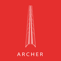 Зображення  Верхні форми для нарощування нігтів Roks ARCHER, арочний квадрат, з розміткою, прозорі 120 шт