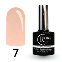 Изображение  Камуфлирующая база для гель-лака Roks Rubber Base French №07R, 8 мл, Объем (мл, г): 8, Цвет: 007R
