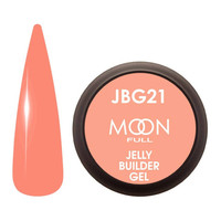 Изображение  Гель-желе для наращивания Moon Full Jelly Builder Gel №JBG21 лососевый полупрозрачный, 30 мл, Объем (мл, г): 30, Цвет: JBG21