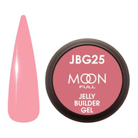 Зображення  Гель-желе для нарощування Moon Full Jelly Builder Gel №JBG25 ніжно-рожевий напівпрозорий, 30 мл, Об'єм (мл, г): 30, Колір: JBG25