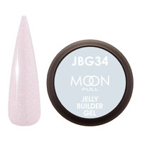 Изображение  Гель-желе для наращивания Moon Full Jelly Builder Gel №JBG34 розовый полупрозрачный с шимером, 30 мл, Объем (мл, г): 30, Цвет: JBG34