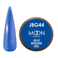 Изображение  Гель-желе для наращивания Moon Full Jelly Builder Gel №JBG44 синий с шимером, 30 мл, Объем (мл, г): 30, Цвет: JBG44