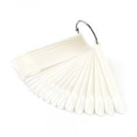 Изображение  Палитра для лака веер на кольце Kodi овальные типсы белые, 50 шт