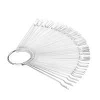 Изображение  Палитра для лака веер на кольце Kodi типсы прозрачные, 50 шт