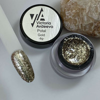 Зображення  Гель для дизайну Рідка слюда Victoria Avdeeva Potal Gold золото, 8 г, Об'єм (мл, г): 8, Колір: Gold