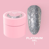 Изображение  Гель с блестками для ногтей LUNAMoon Platinum Gel №1, 5 мл, Объем (мл, г): 5, Цвет: 01