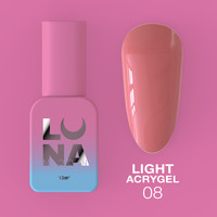 Зображення  Рідкий гель моделюючий для нігтів LUNAMoon Light Acrygel №8, 13 мл, Об'єм (мл, г): 13, Колір: 08