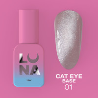 Зображення  Камуфлююча база для гель-лаку LUNAMoon Cat Eye Base №1, 13 мл, Об'єм (мл, г): 13, Колір: 01