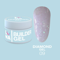 Зображення  Гель для нарощування нігтів LUNAMoon Diamond Gel №9, 15 мл, Об'єм (мл, г): 15, Колір: 09
