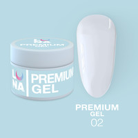 Зображення  Гель для нарощування нігтів LUNAMoon Premium Gel №2, 15 мл, Об'єм (мл, г): 15, Колір: 02