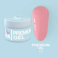 Зображення  Гель для нарощування нігтів LUNAMoon Premium Gel №17, 15 мл, Об'єм (мл, г): 15, Колір: 17