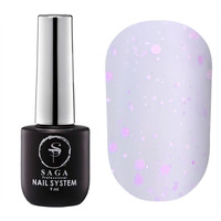 Зображення  Матовий топ без липкого шару з каміфубуками Saga Mosaic №06 фіолетовий, 9 мл, Об'єм (мл, г): 9, Колір: 06