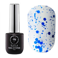 Зображення  Матовий топ без липкого шару з каміфубуками Saga Mosaic №08 синій, 9 мл, Об'єм (мл, г): 9, Колір: 08